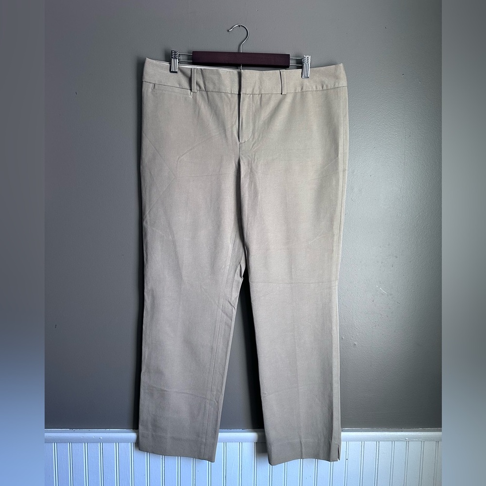 Banana Republic Sloan Straight Leg Trousers Women’s Size 14 Khaki Dress Pants